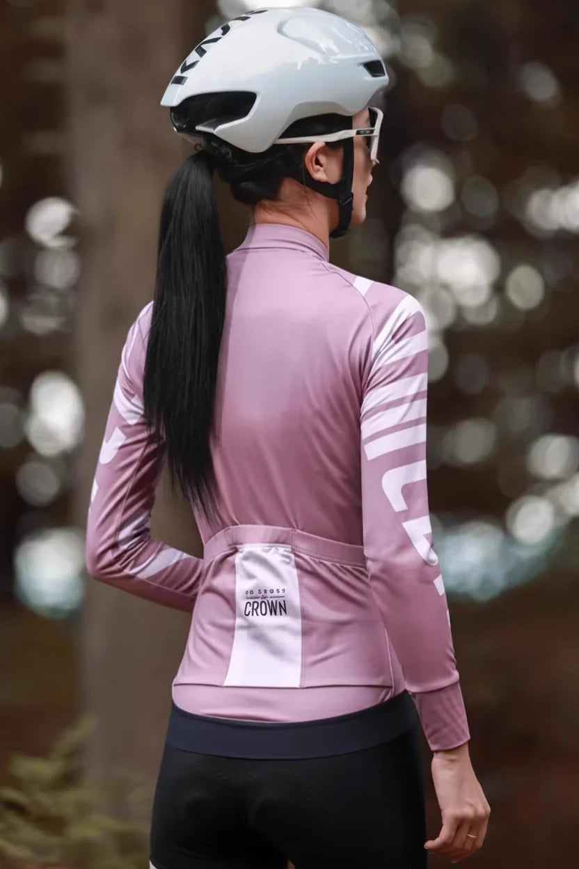 Women's Thermal Fleece Cycling Jersey Long Sleeve Winter Top