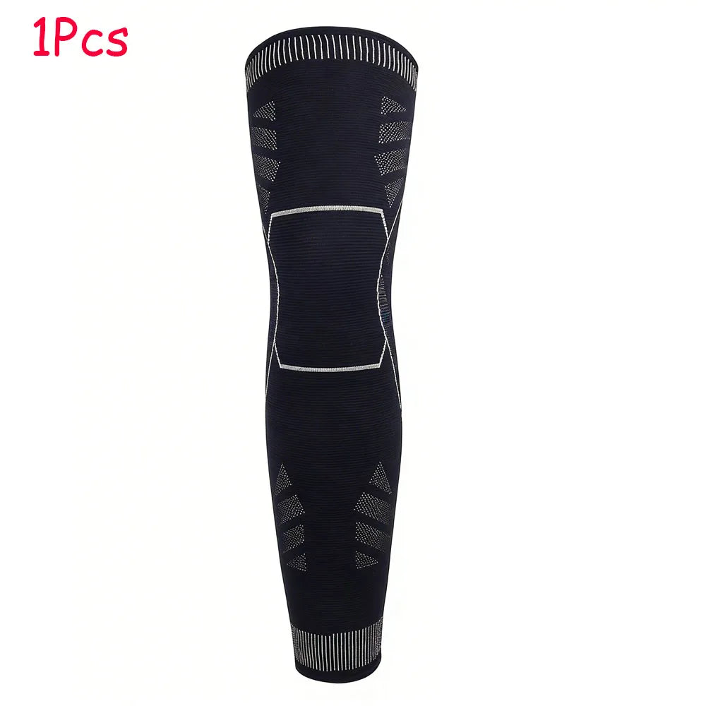 1 Pcs Compression Leg & Knee Braces with Non-Slip, Extended Full-Length Knee Sleeves for Running, Basketball, Cycling