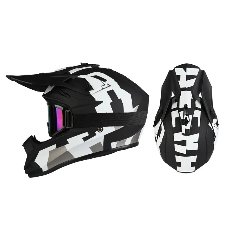 Full Face Off-Road Motorcycle Helmet with Goggles