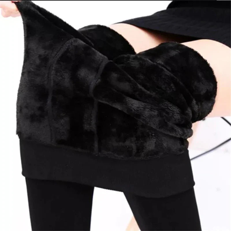 Women Winter Leggings – High Waist Warm Velvet Stretch Pants
