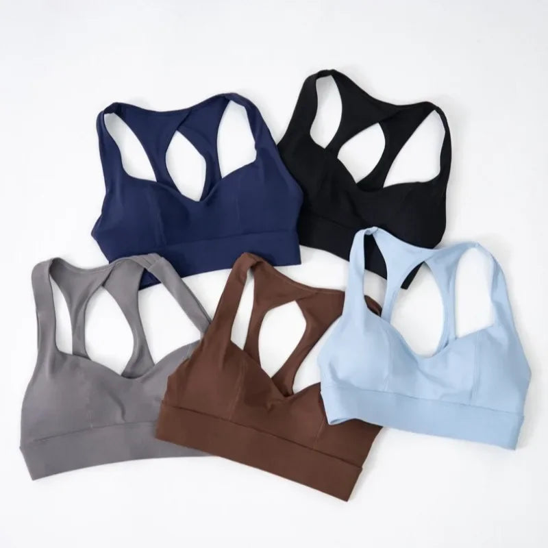 High-Support Push-Up Halter Yoga Bra Top