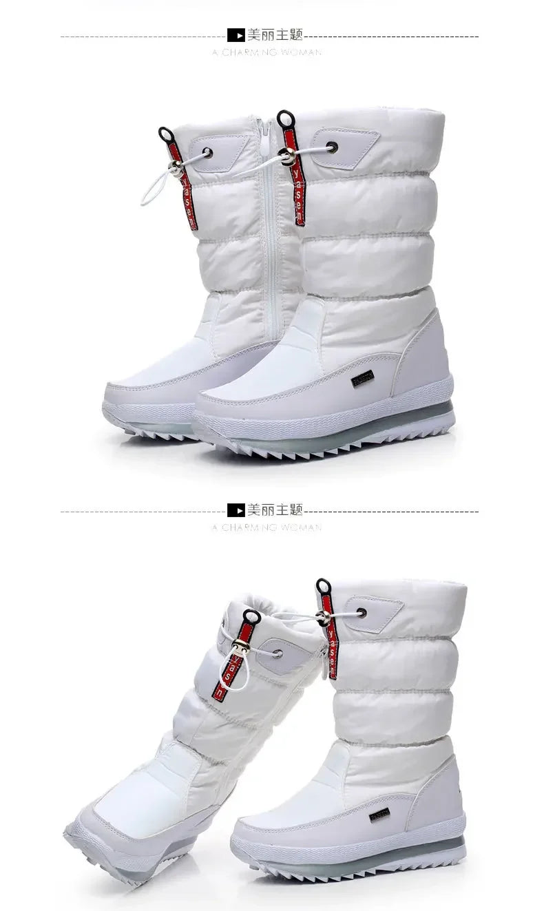 Women's Winter Boots – Thick Plush, Waterproof, Non-Slip