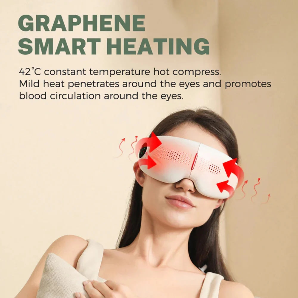 Bluetooth Heated Eye Massager for Eye Strain & Sleep