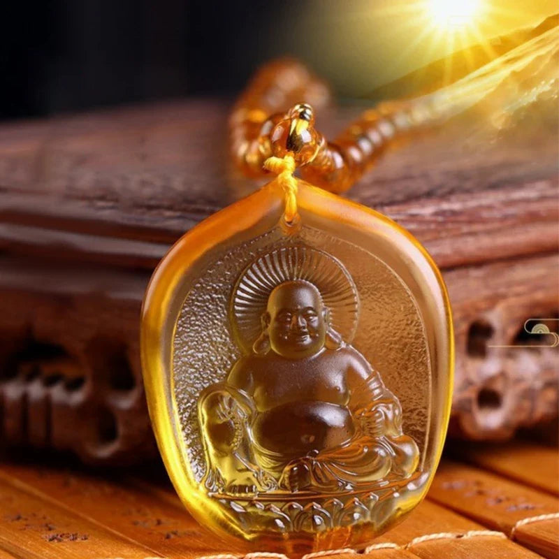 Handcrafted Buddhist Mala Bead Necklace | Stone Buddha Pendant