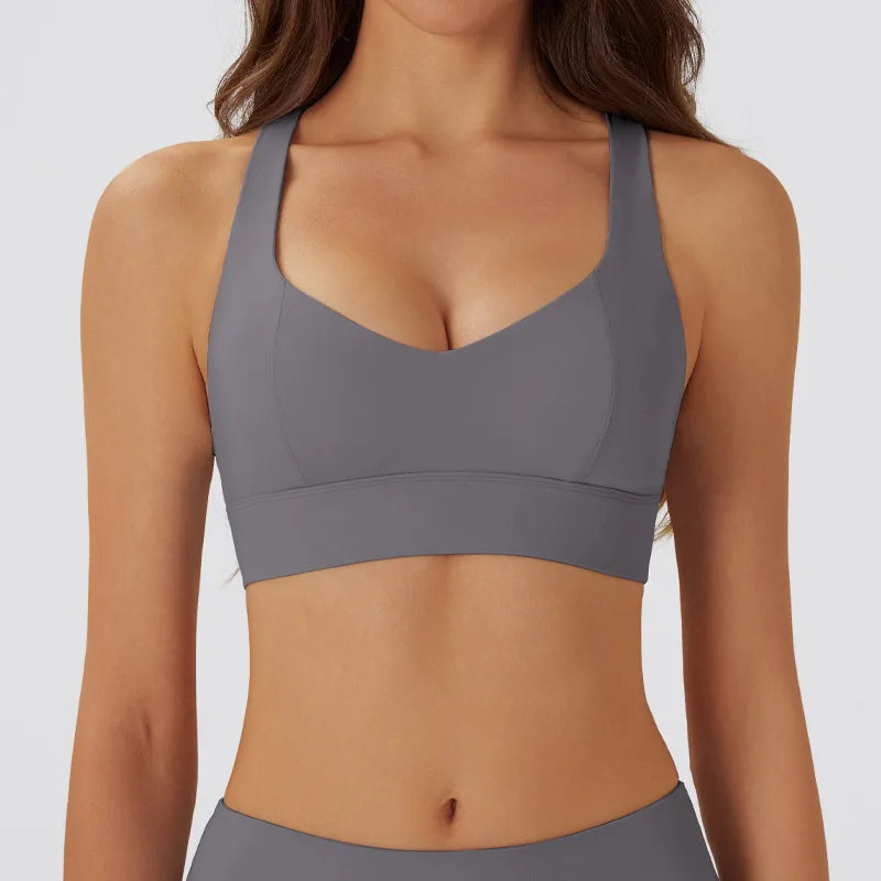 High-Support Push-Up Halter Yoga Bra Top