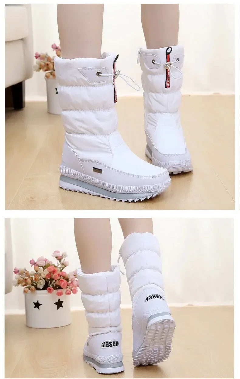 Women's Winter Boots – Thick Plush, Waterproof, Non-Slip