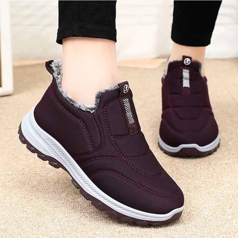 Women's Winter Snow Boots, Warm Lightweight Cotton, Non-Slip