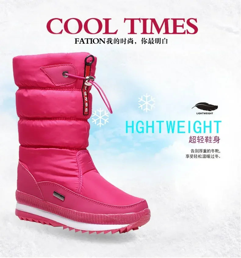 Women's Winter Boots – Thick Plush, Waterproof, Non-Slip