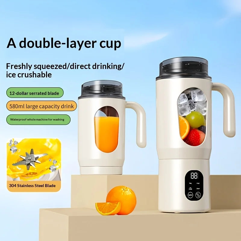 New Portable Juice Maker Blender for Shakes Smoothie 580ML Durable Juicer Steel Blades 2 in 1 Blender Bottle Smoothie Extractor