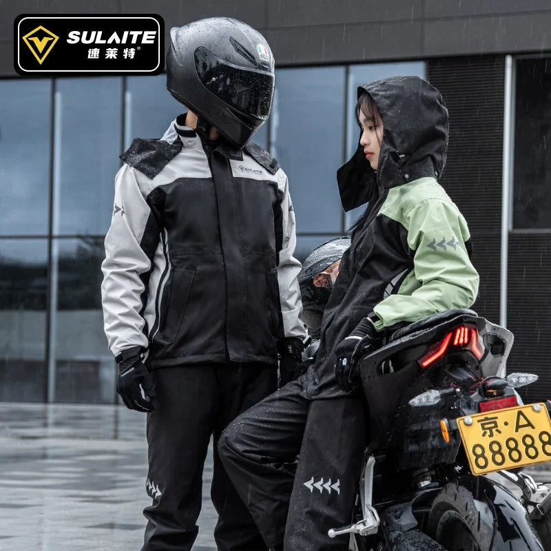 Motorcycle Raincoat Suits Men Waterproof Rain Gear Rain Jacket Reflective Work Rain Coats Lightweight Hiking Rainsuit