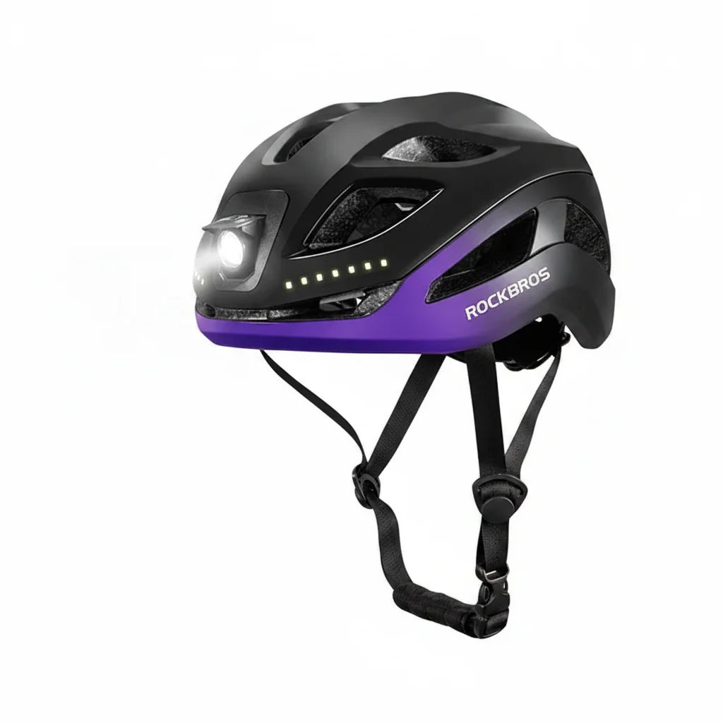 Adjustable Cycling Helmet with Rechargeable Type-C Safety Light - Front and Back