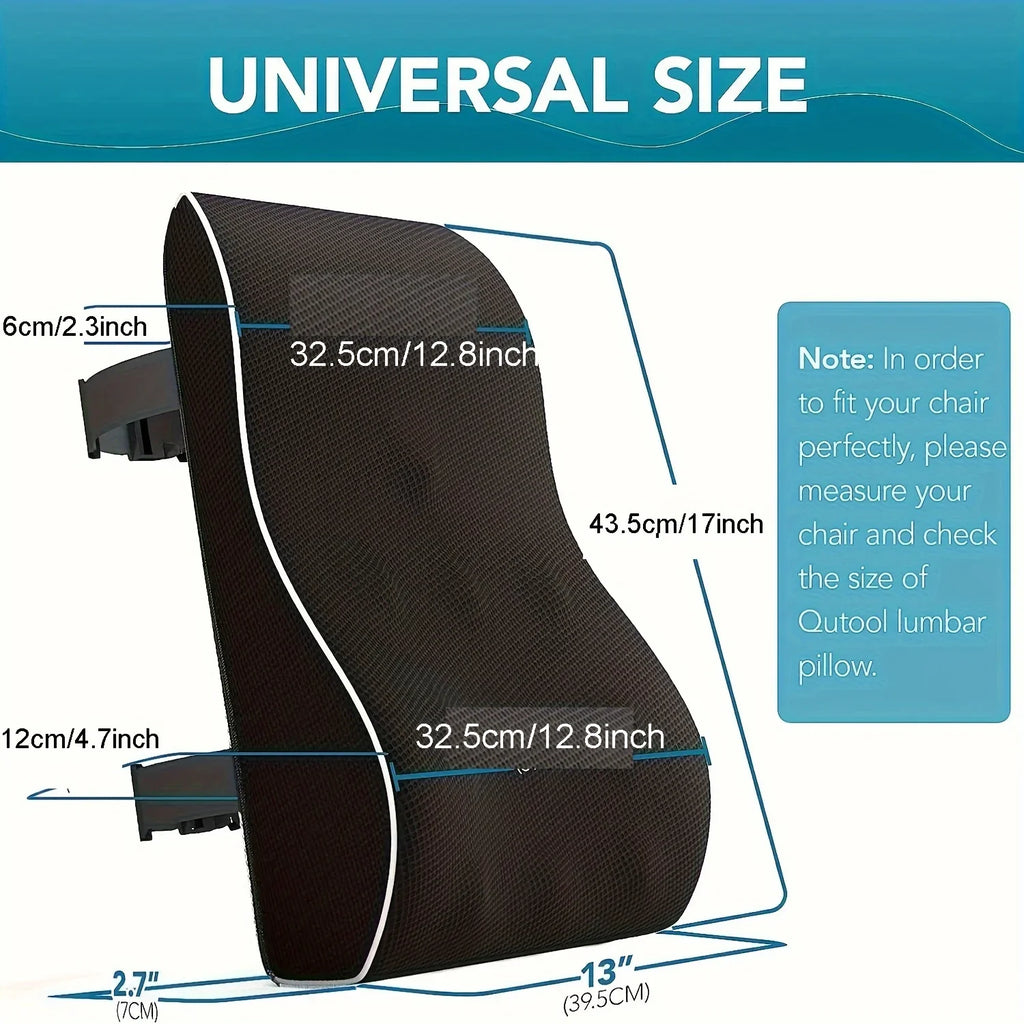 Ergonomic Memory Foam Lumbar Support Back Cushion