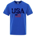 Vintage USA Flag Hip Hop Breathable Cotton Oversized T-Shirt
