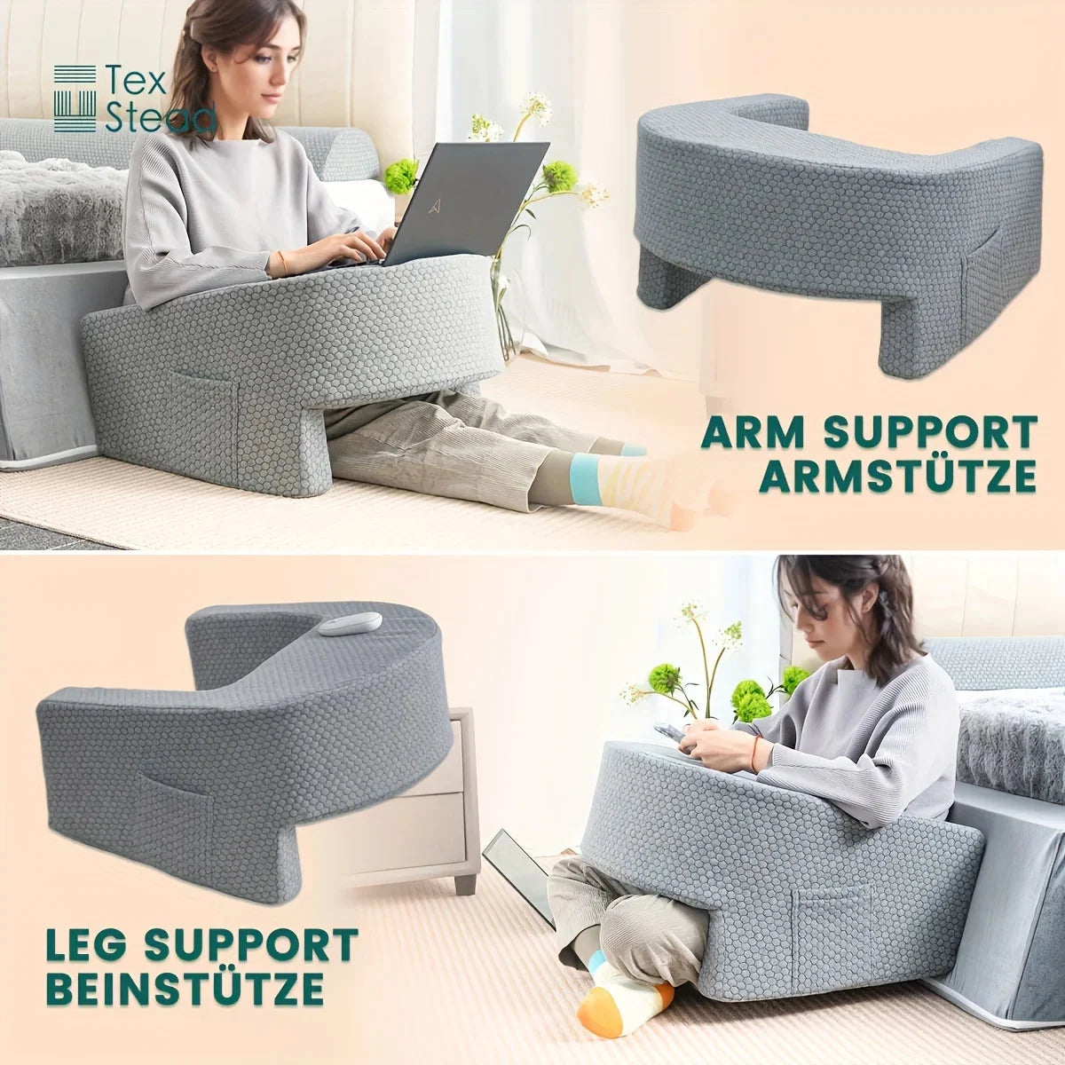 Gaming Armrest Pillow – Oversized Memory Foam Reading Cushion