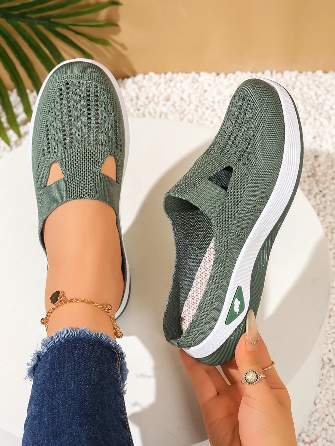 Women Shoes Convenient and Comfortable at Home, One Foot with a Vent and Half Slipper Women's Summer Shoes