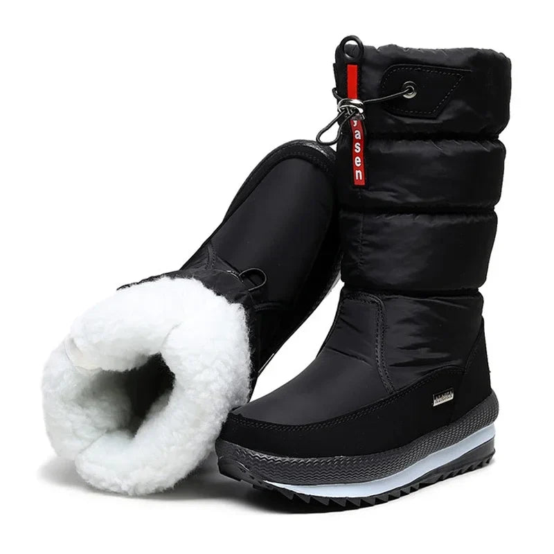 Women's Winter Boots – Thick Plush, Waterproof, Non-Slip