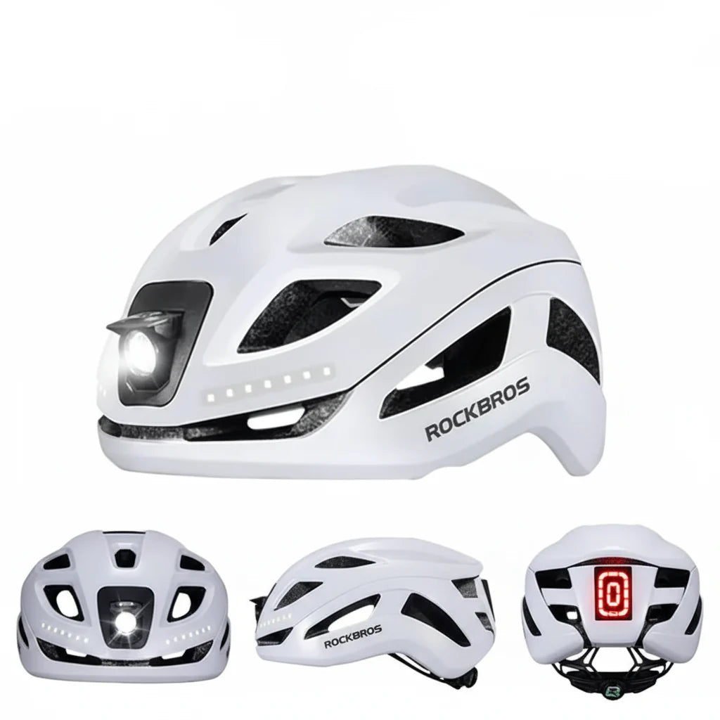 Adjustable Cycling Helmet with Rechargeable Type-C Safety Light - Front and Back