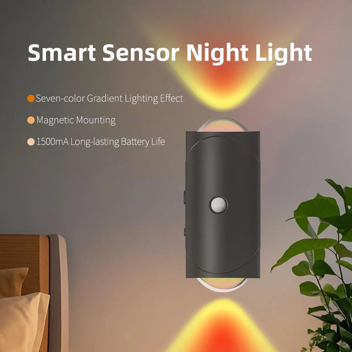 RGB Gradient LED Night Light with Motion Sensor Wall Lamp