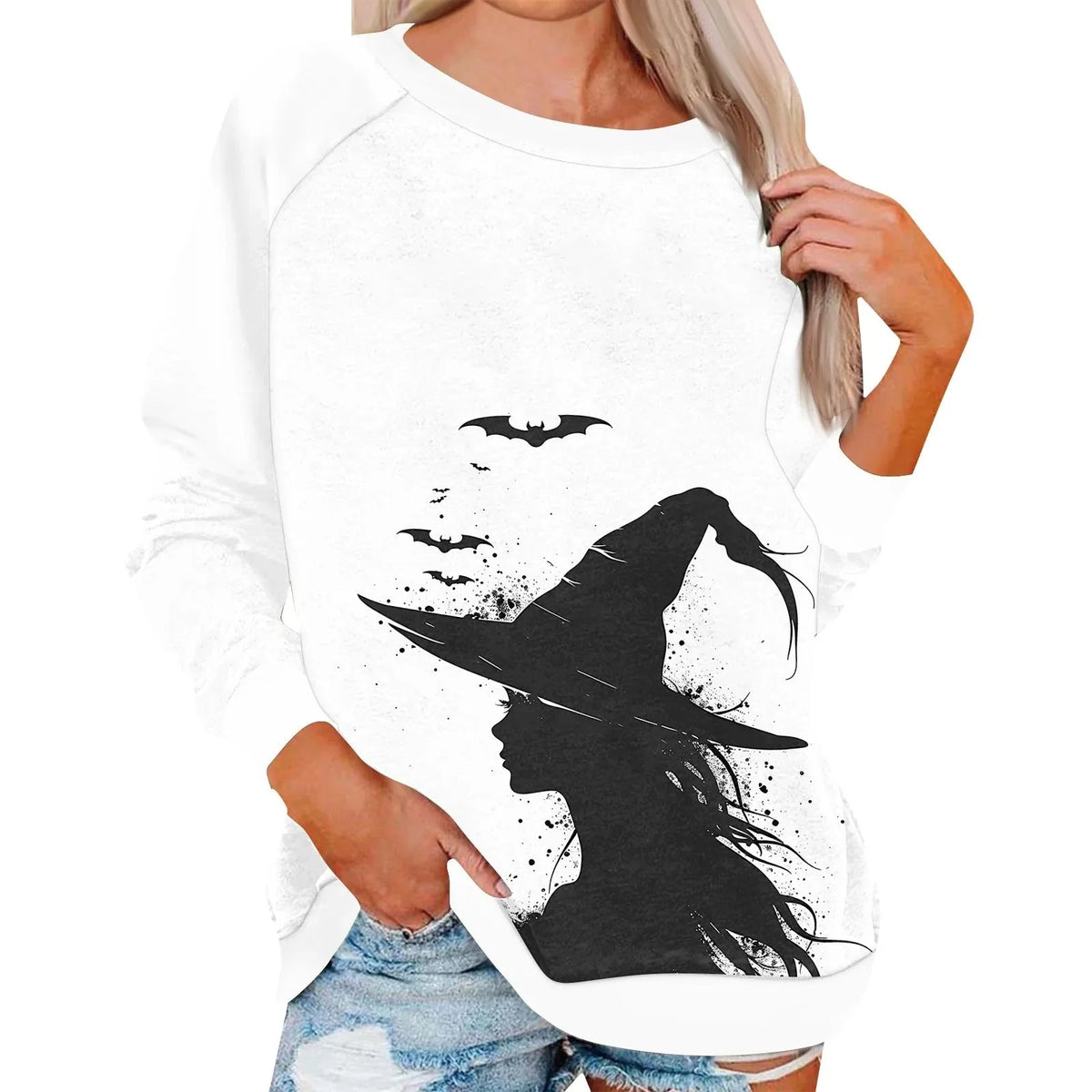 Vintage Pumpkin Print Long Sleeve T-Shirt – Harajuku Halloween Graphic Tee