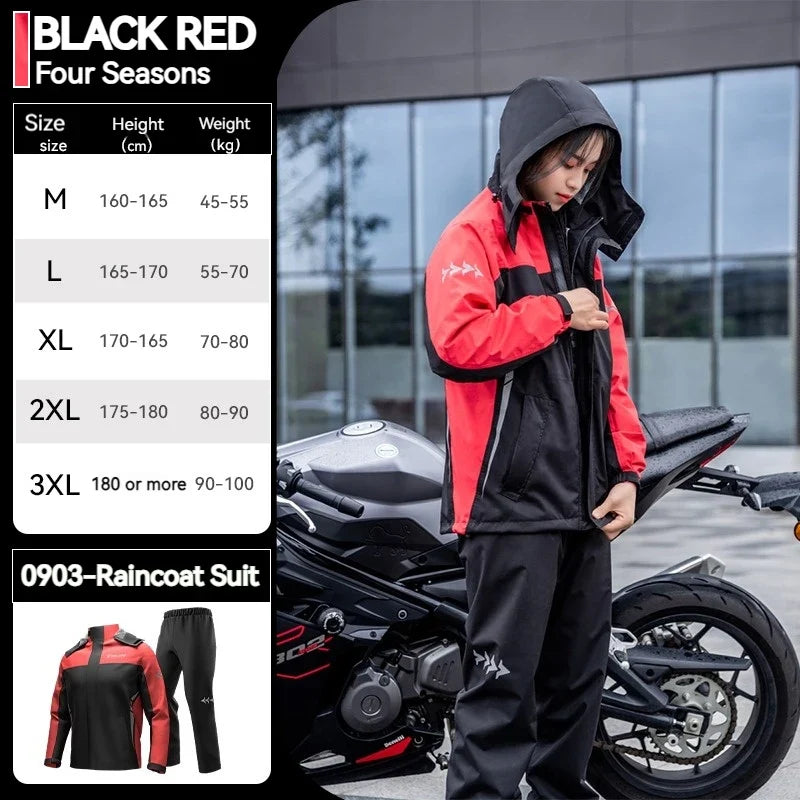 Motorcycle Raincoat Suits Men Waterproof Rain Gear Rain Jacket Reflective Work Rain Coats Lightweight Hiking Rainsuit