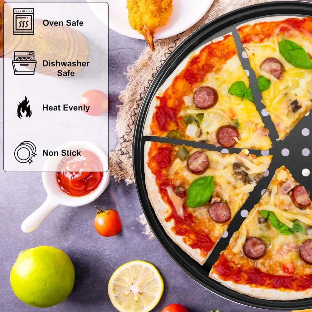 Perforated Round Pizza Pan 28 cm (11 in) Steel Oven Tray