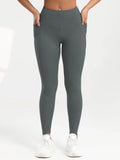 2025 Pockets Gym Yoga Women's Leggings Pure Color Casual Outdoors Workout High Waist Skinny Leggings Of Women Running Pants