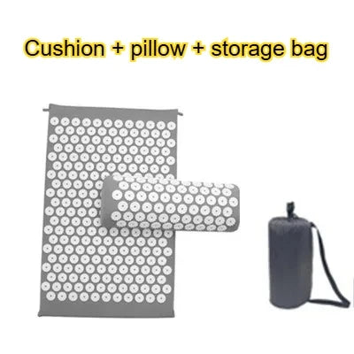 Acupressure Mat Massage Mat Pillow Set Applicator for Neck Foot Yoga Mat with Needle Back Cushion
