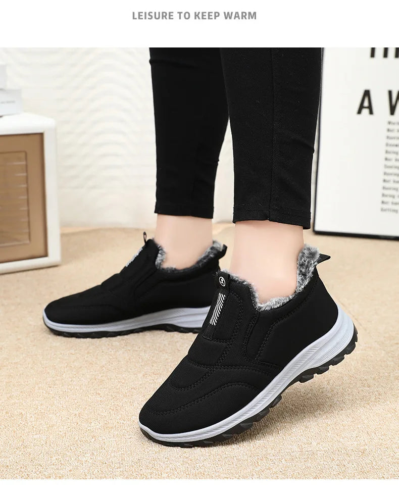 Women's Winter Snow Boots, Warm Lightweight Cotton, Non-Slip