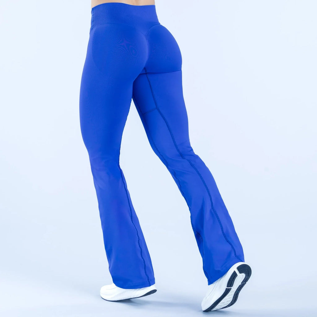 NCLAGEN Vision Flares Women Seamless Gym Yoga Pants High Cross Waist Fashion Sports Leggings Fitness Wide-leg Workout Trousers