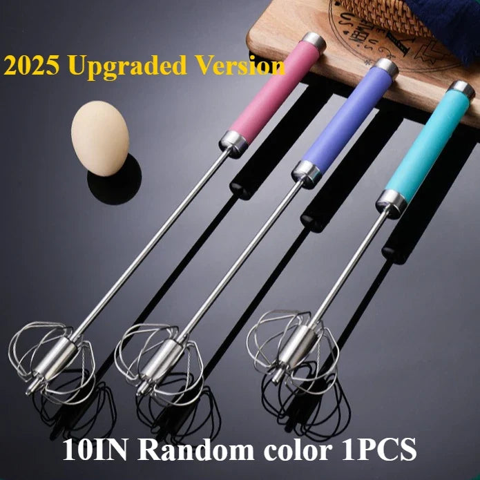 Easy Whisking Stainless Steel Whisk | Semi-Automatic Egg Beater for Hand Stirring