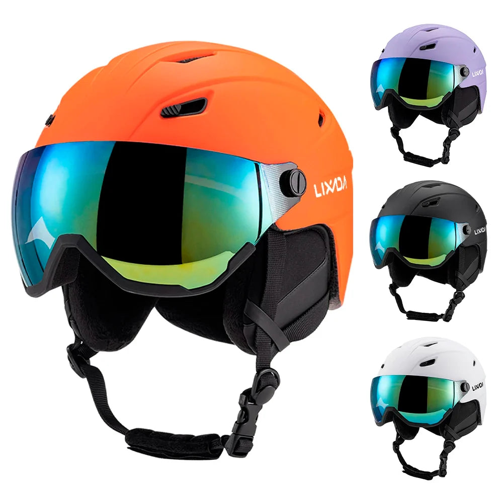 Streamlined Style Integrated Ski Helmet & Goggles