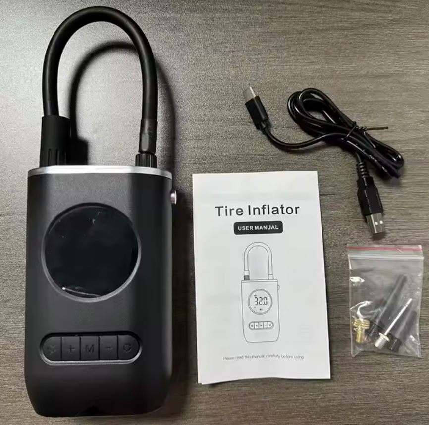 Portable Wireless Digital Tire Inflator – Multifunctional Electric Air Pump for Cars, Motorcycles, Bikes &amp; More (150 PSI | 2000mAh Dual Battery)