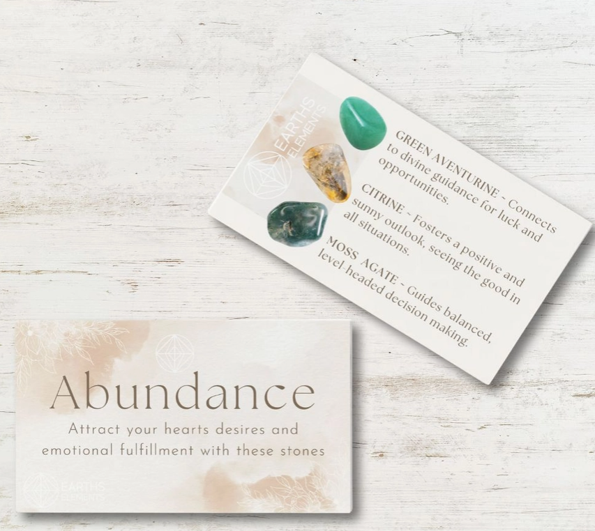 Intentions Bracelet Set with a crystal – Abundance (Citrine, Green Aventurine & Moss Agate)