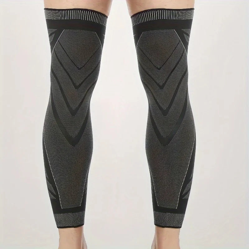 1 Pcs Compression Leg & Knee Braces with Non-Slip, Extended Full-Length Knee Sleeves for Running, Basketball, Cycling