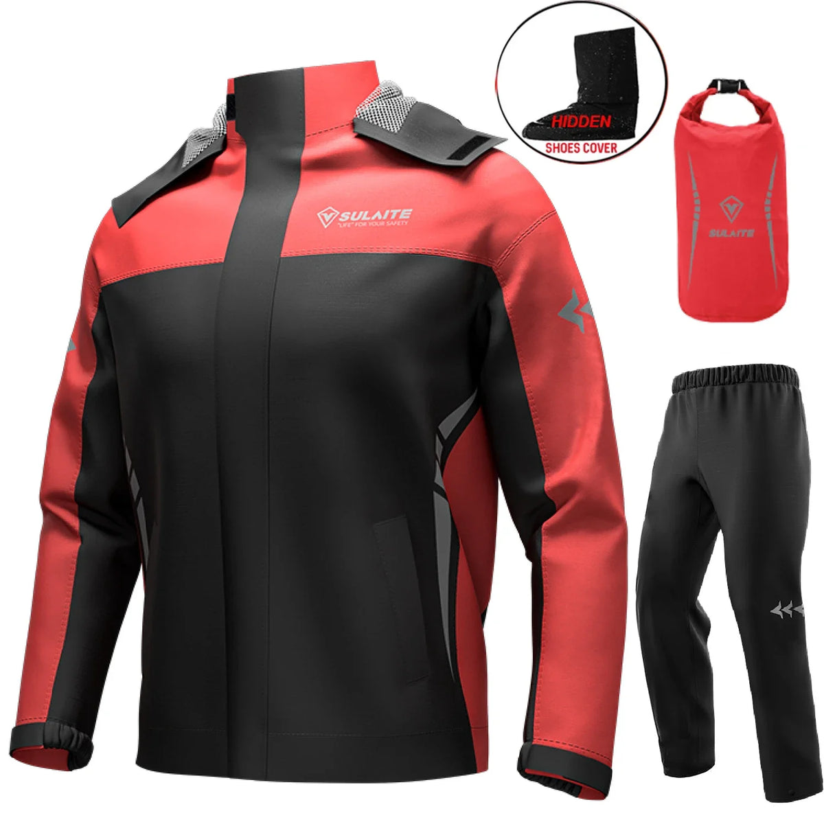 Motorcycle Raincoat Suits Men Waterproof Rain Gear Rain Jacket Reflective Work Rain Coats Lightweight Hiking Rainsuit