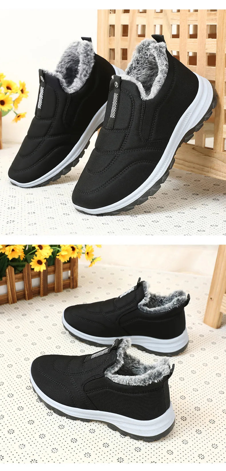 Women's Winter Snow Boots, Warm Lightweight Cotton, Non-Slip