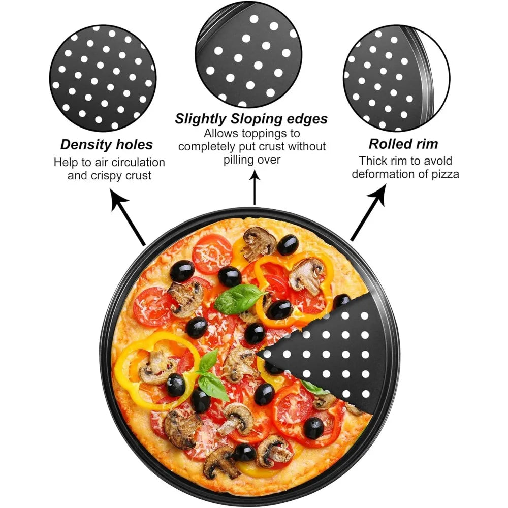 Perforated Round Pizza Pan 28 cm (11 in) Steel Oven Tray