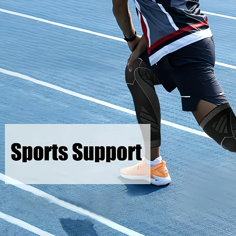1 Pcs Compression Leg & Knee Braces with Non-Slip, Extended Full-Length Knee Sleeves for Running, Basketball, Cycling