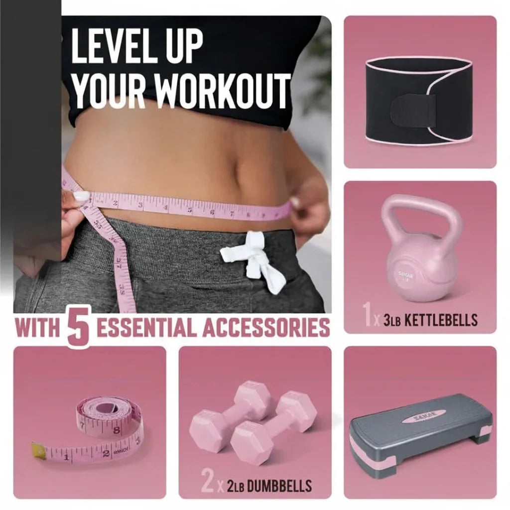 Aerobic Stepper Set with Weights & Workout Gear