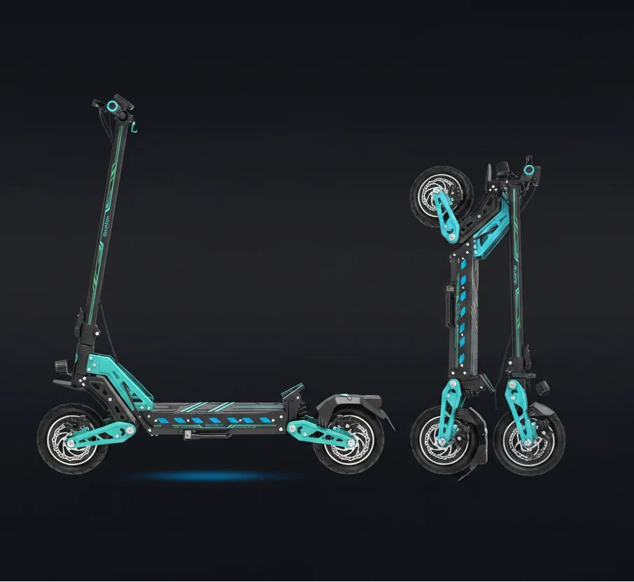 High-Speed Long-Range Electric Scooter with Dual Brakes