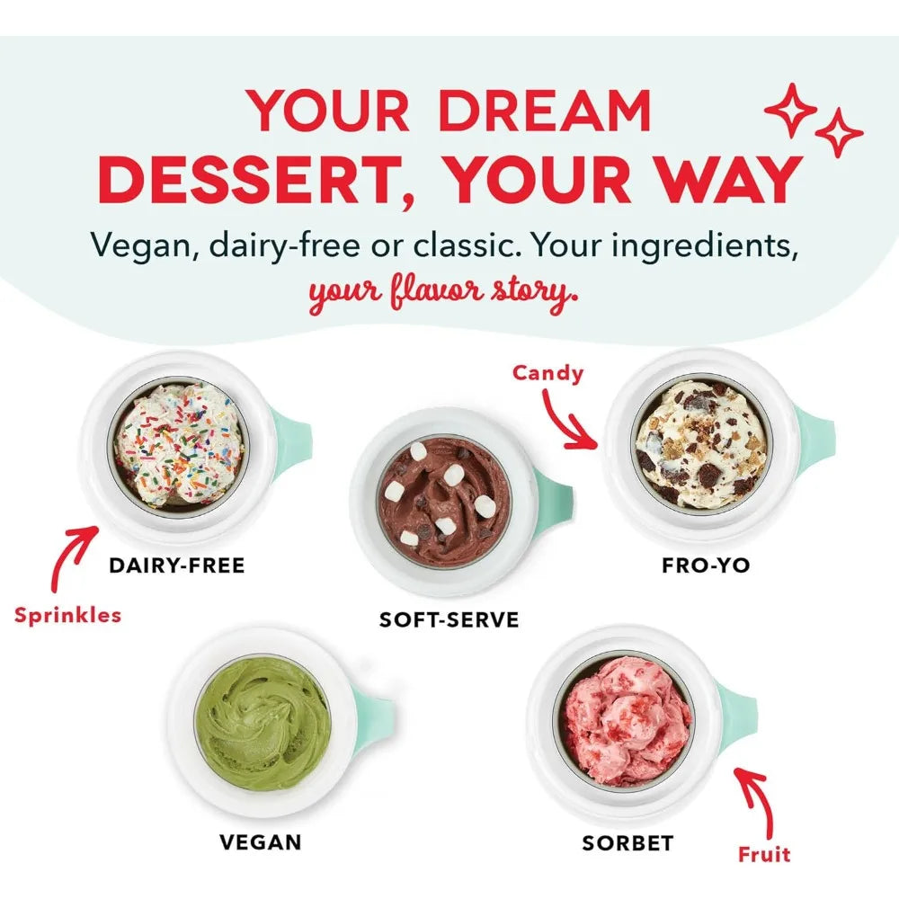 Single Serve Ice Cream Maker for Gelato Yogurt Sorbet Dessert