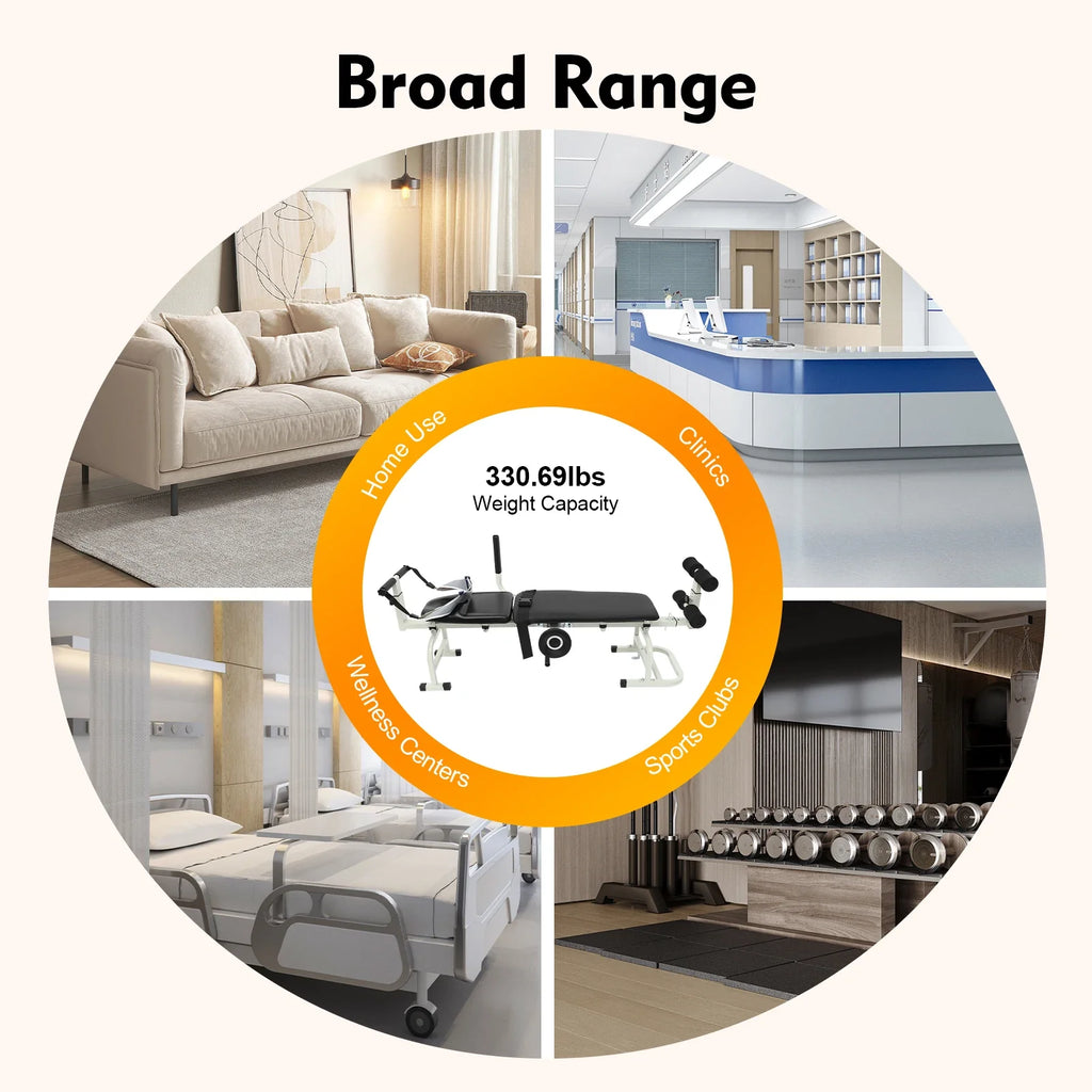 Back Stretch Bench, Multifunctional Neck Stretcher Cervical Traction Device, Adjustable Length Cervical Lumbar Traction Bed