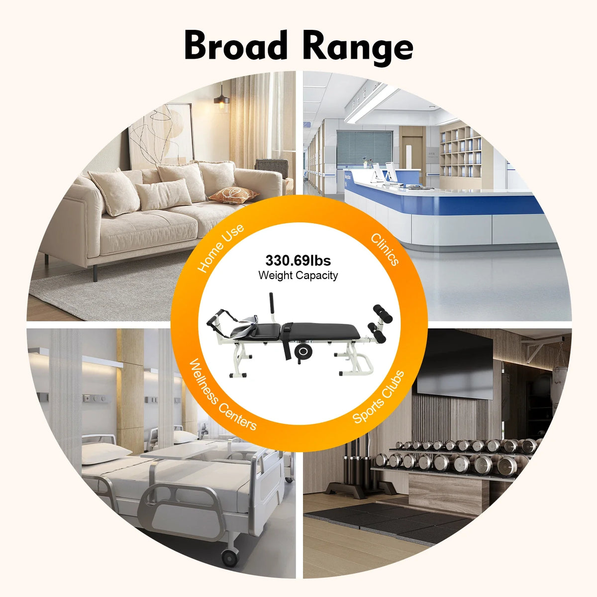 Back Stretch Bench, Multifunctional Neck Stretcher Cervical Traction Device, Adjustable Length Cervical Lumbar Traction Bed