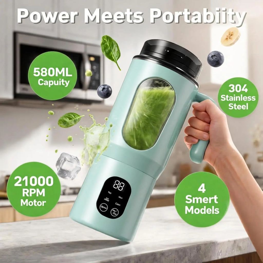 New Portable Juice Maker Blender for Shakes Smoothie 580ML Durable Juicer Steel Blades 2 in 1 Blender Bottle Smoothie Extractor