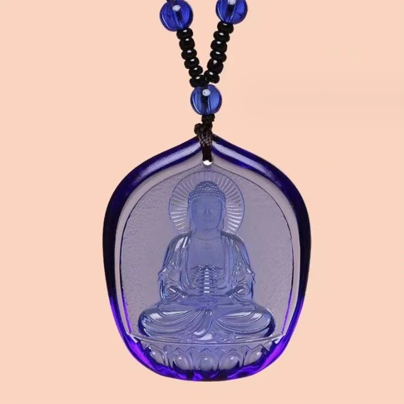 Handcrafted Buddhist Mala Bead Necklace | Stone Buddha Pendant