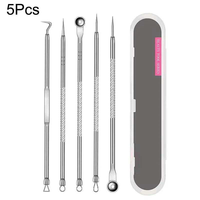 4-11 pcs Ingrown Hair Tweezers Acne Blackhead Removal Needles Black Dots Cleaner Deep Cleansing Pore Cleaner Face Skin Care Tools