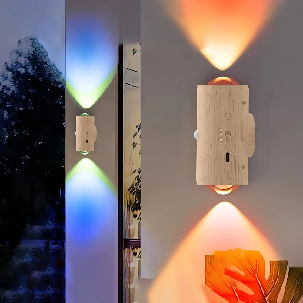 RGB Gradient LED Night Light with Motion Sensor Wall Lamp