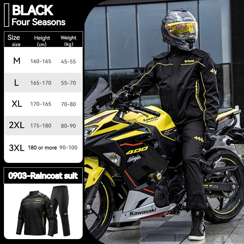 Motorcycle Raincoat Suits Men Waterproof Rain Gear Rain Jacket Reflective Work Rain Coats Lightweight Hiking Rainsuit