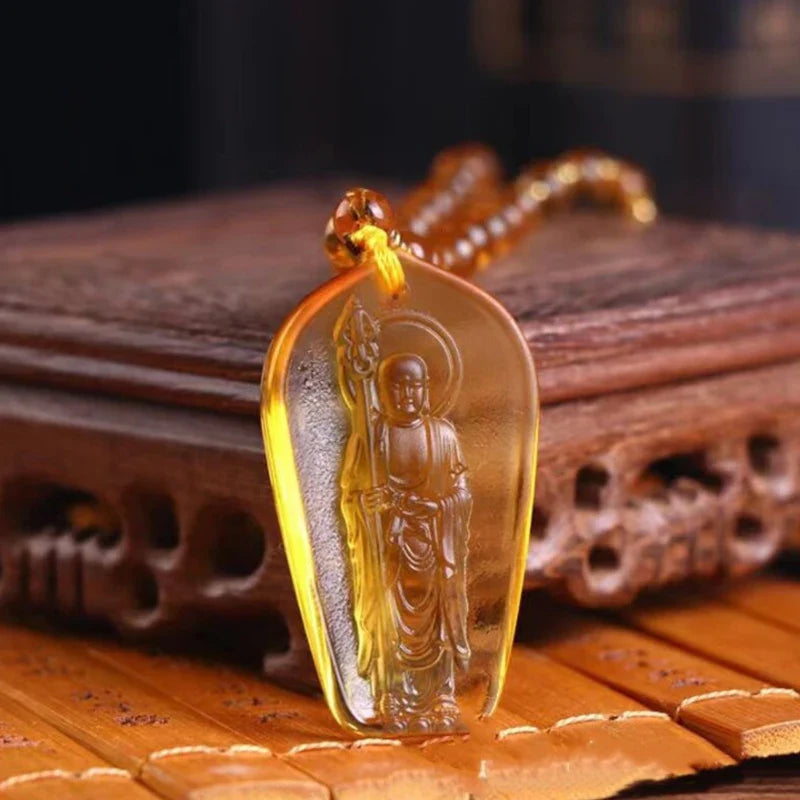 Handcrafted Buddhist Mala Bead Necklace | Stone Buddha Pendant