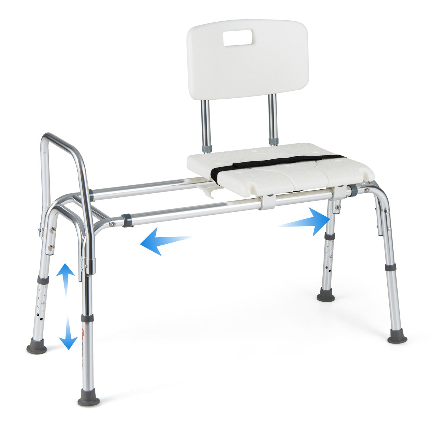 Sliding Transfer Bench with Adjustable Height for Bathtub